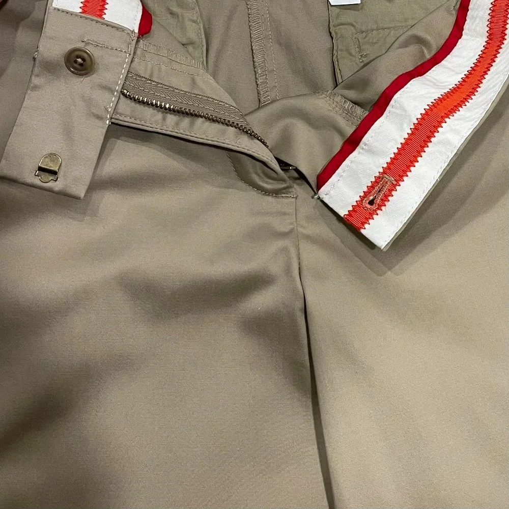 J.Crew Women's City Fit Flare Leg Cuffed Hem Low Rise Khaki Pants, Size‎ 10